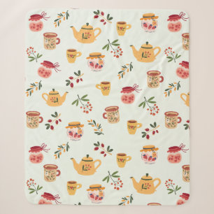 Couverture Sherpa Tea Time Motif sans faille