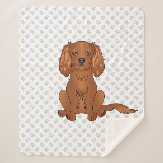 Couverture Sherpa Teckie Cavalier King Charles Spaniel & Pattes (Devant)