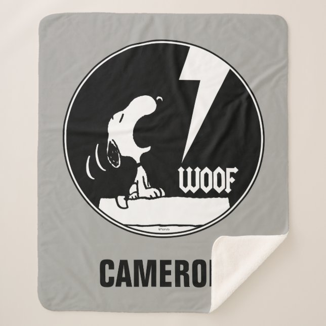 Couverture Sherpa Tee - shirt | Snoopy Howling | Ajouter Votre Nom (Devant)