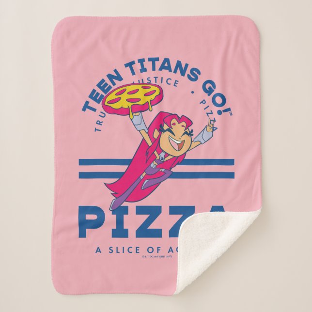 Couverture Sherpa Teen Titans Go ! Starfire "Truth Justice Pizza" (Devant)