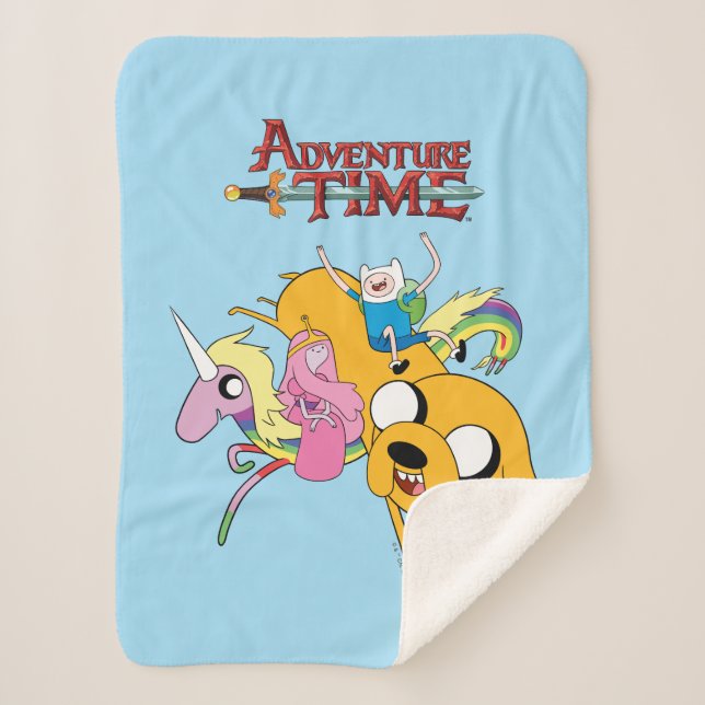Couverture Sherpa Temps d'aventure | Lady, Bubblegum, Finn & Jake (Devant)