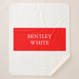 Couverture Sherpa Tendance Rouge Blanc Style Simple Simple Plaque Vo