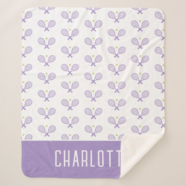 Couverture Sherpa Tennis Personnalisé Motif Tennis Personnalisé (Devant)