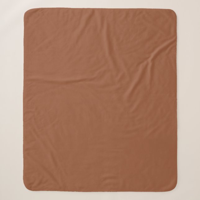 Couverture Sherpa Terracotta Burnt Orange couleur solide (Devant)