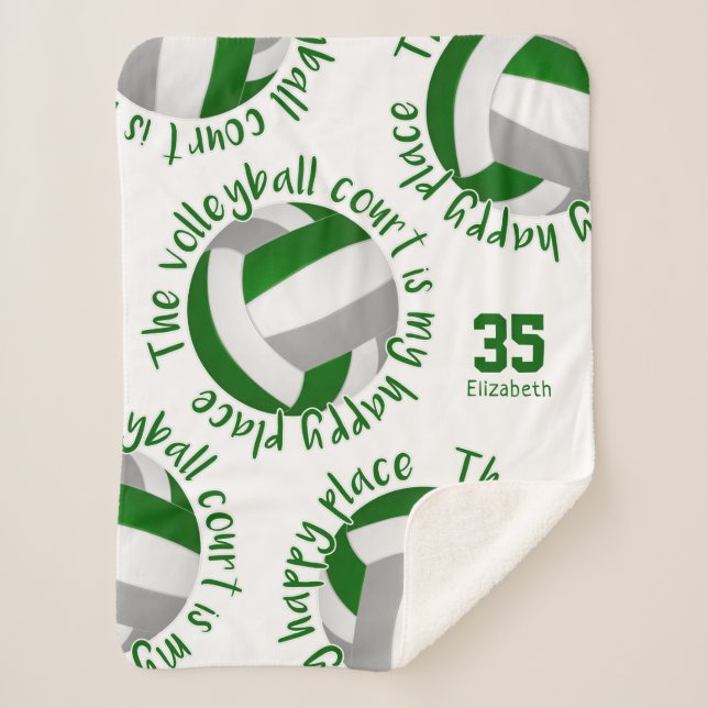 Couverture Sherpa terrain de volley-ball gris vert bonne typographie (Devant)