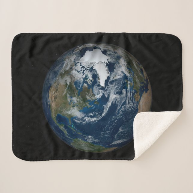 Couverture Sherpa Terre Avec Nuages Et Glace De Mer 2 (Devant (Horizontal))