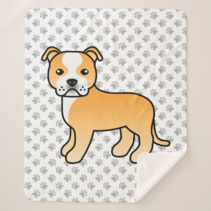 Couverture Sherpa Terrier Bull Staffordshire Fauve Et Blanc Chien