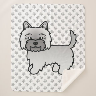 Couverture Sherpa Térrier Cairn Gris Chien de Dessin Animé Mignon