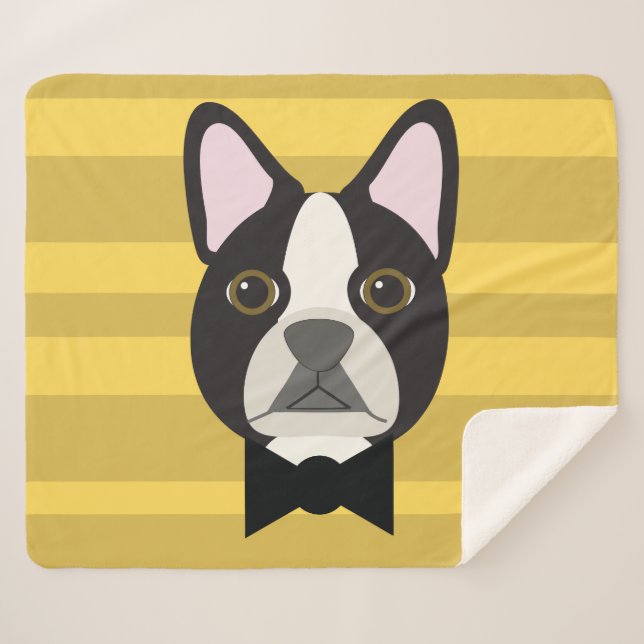 Couverture Sherpa Terrier de Boston (Devant (Horizontal))