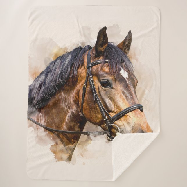 Couverture Sherpa Tête de Cheval (Devant)