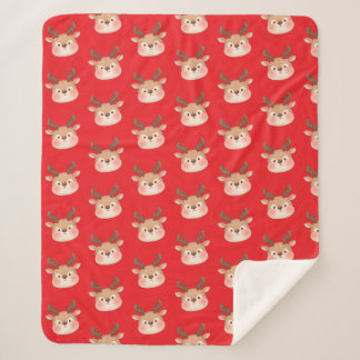 Couverture Sherpa Tête de Renne Pastel Mignonne