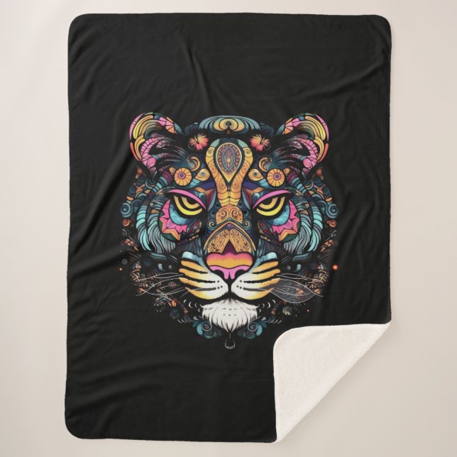 Couverture Sherpa Tête de Tigre Incroyable  (Devant)