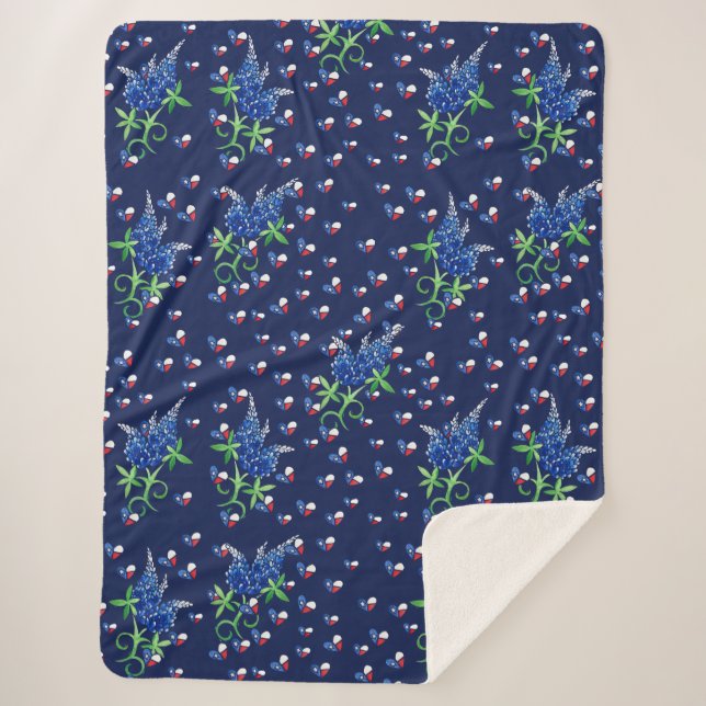 Couverture Sherpa Texas Bluebonnets Texan Lone État étoile (Devant)