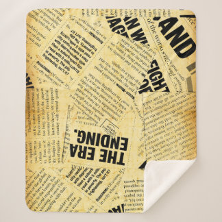 Couverture Sherpa Texte du journal de presse avec vieux papier