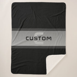 Couverture Sherpa Texte en calques personnalisable moderne Noir et
