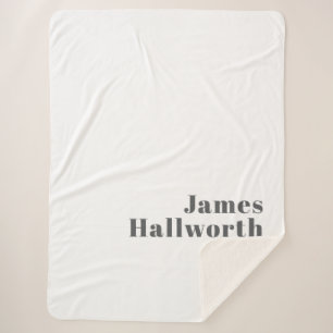 Couverture Sherpa Texte moderne élégant et rétro Gris