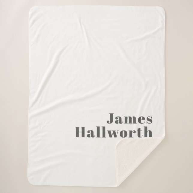 Couverture Sherpa Texte moderne élégant et rétro | Gris (Devant)