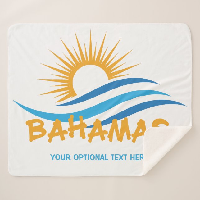 Couverture Sherpa Texte personnalisé Bahamas (Devant (Horizontal))