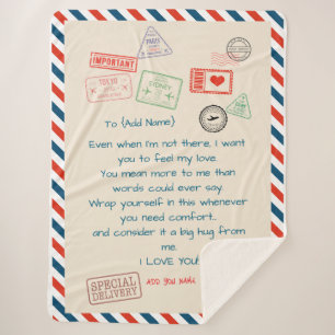 Couverture Sherpa Texte Personnalisé modèle Sherpa Blanket - We Love