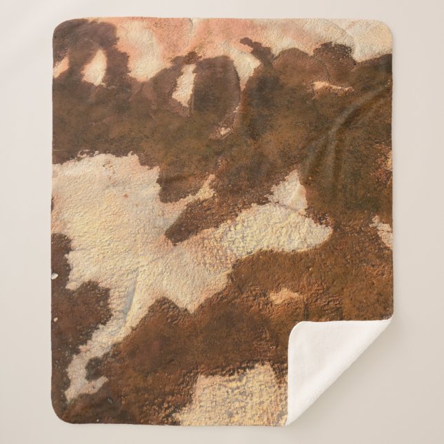 Couverture Sherpa textile floral Brown et blanc (Devant)