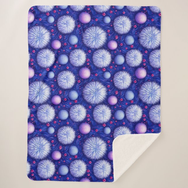 Couverture Sherpa Texture Abstrait avec des Orbes Brillantes et Flou (Devant)