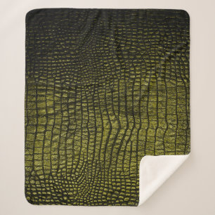 Couverture Sherpa Texture de crocodile foncé de luxe