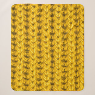 Couverture Sherpa Texture de laine jaune vif