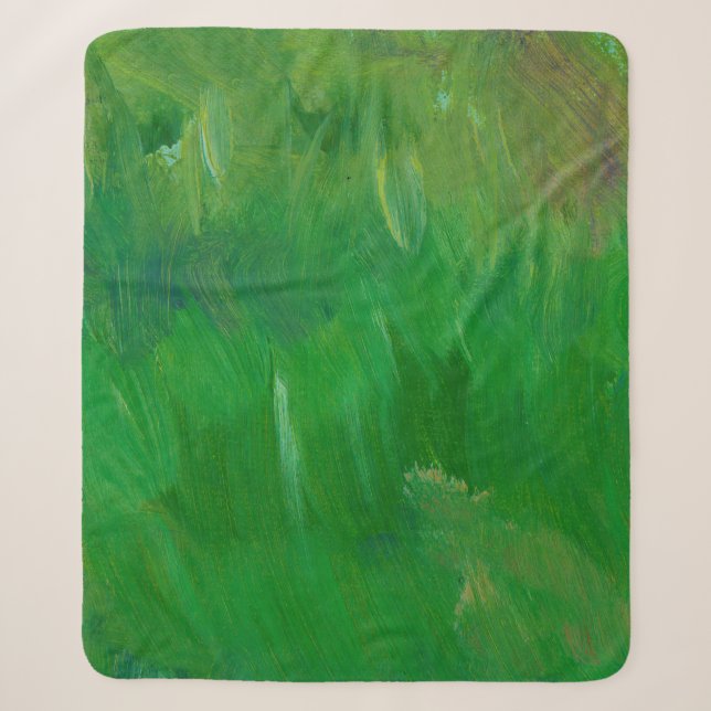 Couverture Sherpa Texture de peinture d'herbe verte. Arrière - plan  (Devant)