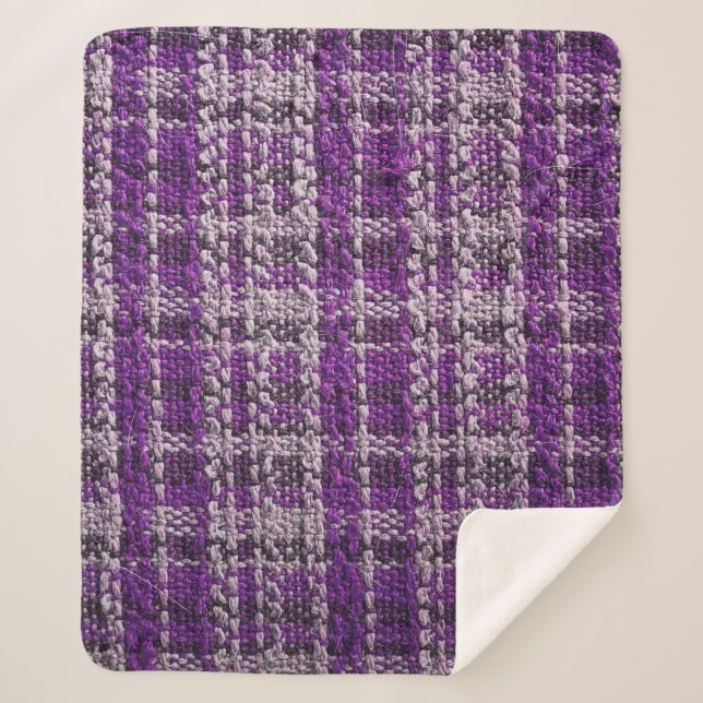 Couverture Sherpa Texture du tissu de tartan violet utile comme supp (Devant)