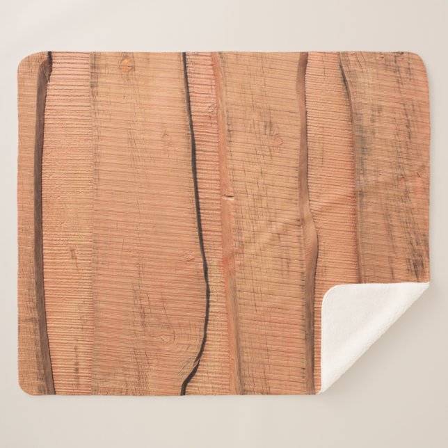 Couverture Sherpa Texture en bois (Devant (Horizontal))