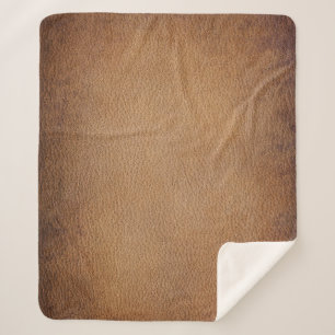 Couverture Sherpa Texture en Cuir Brown : Closeup Arrière - plan Vin
