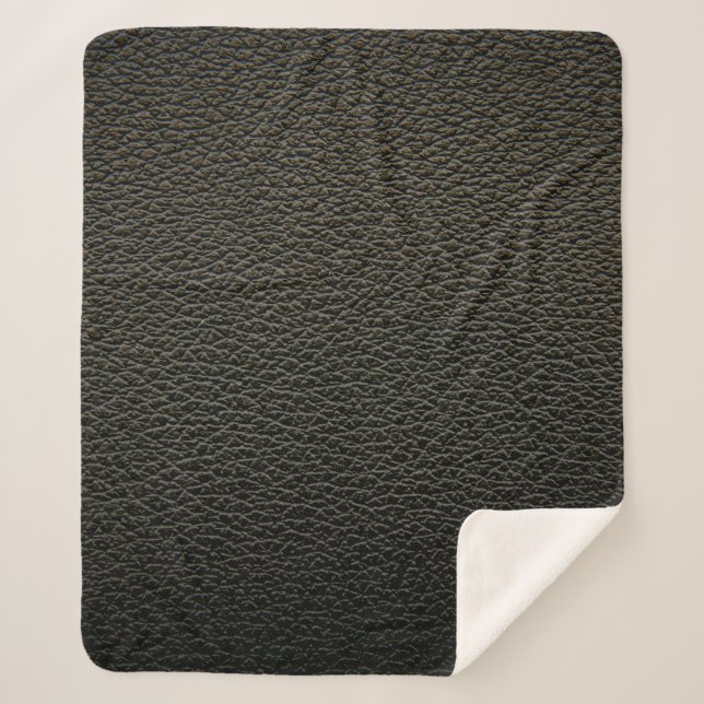 Couverture Sherpa Texture en cuir noir ou arrière - plan. abstrait,  (Devant)