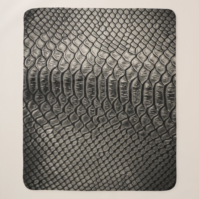 Couverture Sherpa Texture en cuir noir, utilisation arrière - plan. (Devant)