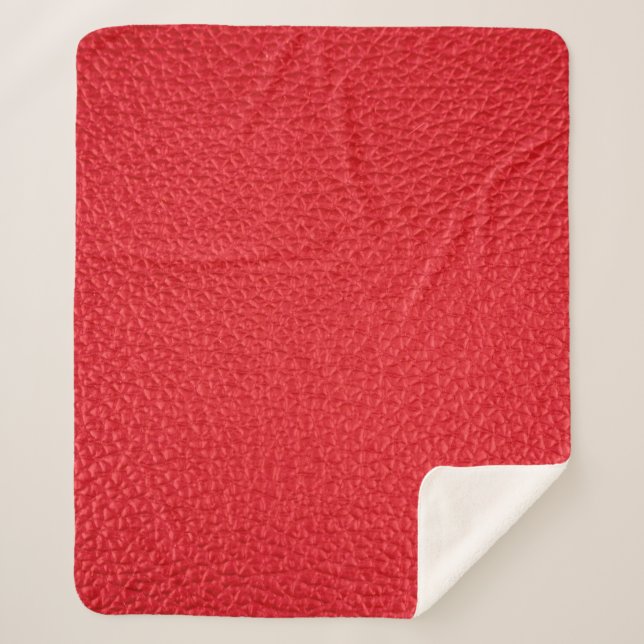 Couverture Sherpa Texture en cuir rouge (Devant)