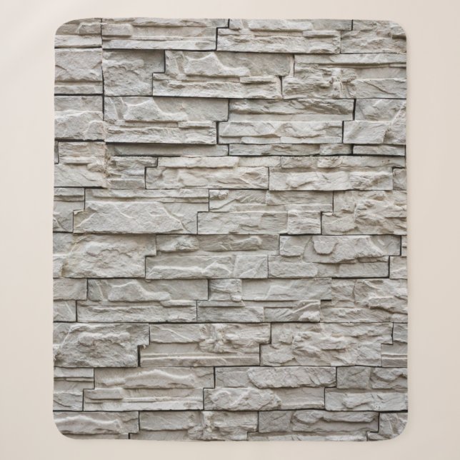 Couverture Sherpa texture motif de mur de briques blanches (Devant)
