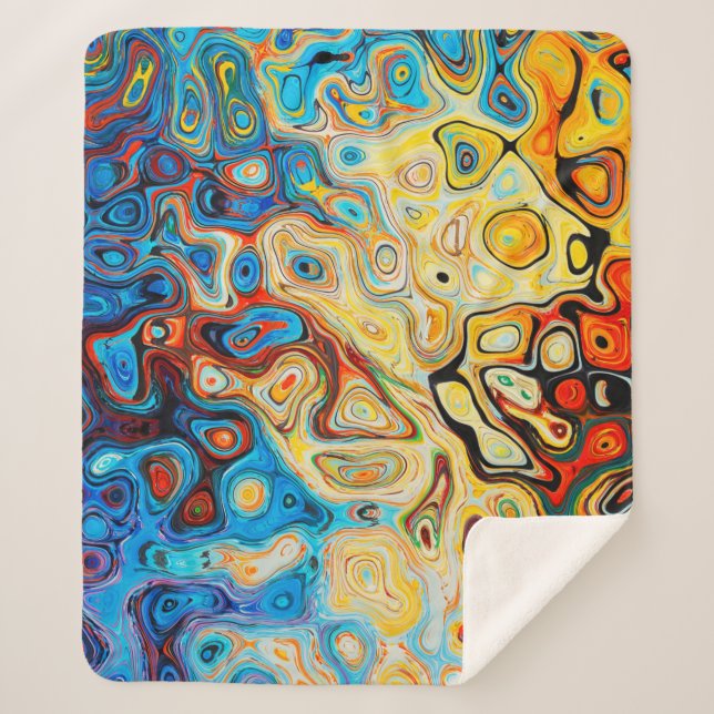 Couverture Sherpa Texture structure abstraite colorée (Devant)