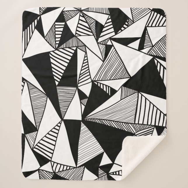 Couverture Sherpa Texture transparente avec triangles, mosaïque sans (Devant)