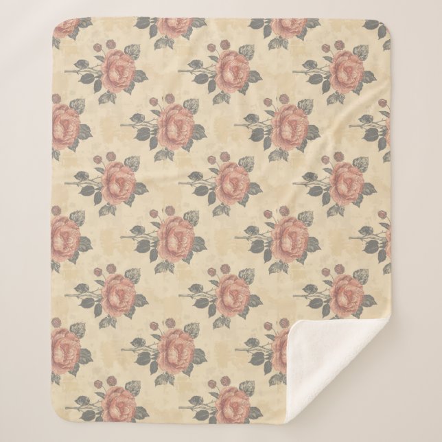 Couverture Sherpa The essence of blooming grace pattern (Devant)