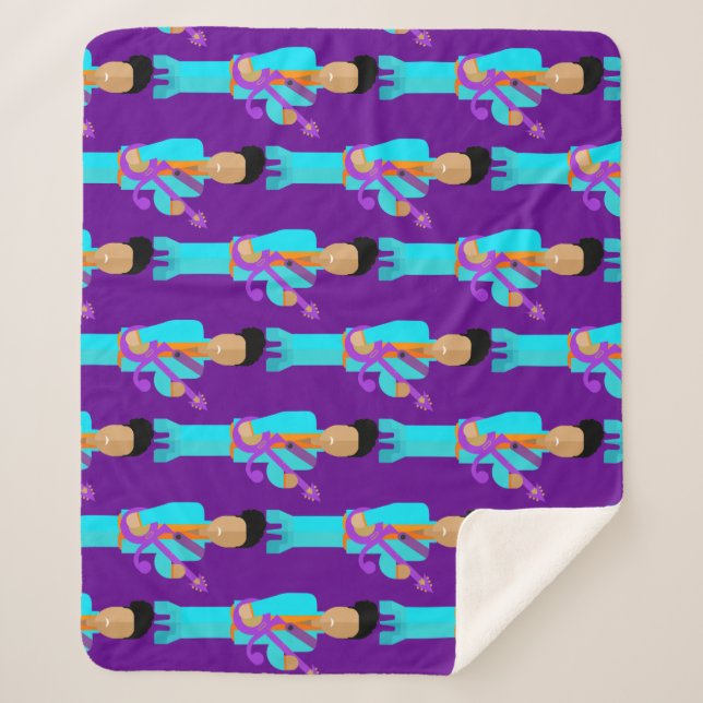 Couverture Sherpa The Purple Pixie – Patterned Sherpa Blanket (Devant)