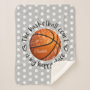 Couverture Sherpa thème bohème, le terrain de basket est mon endroit