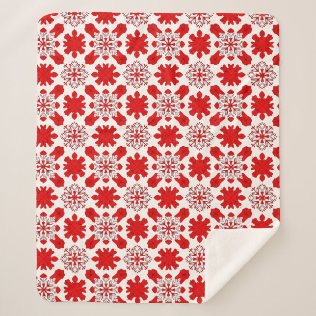 Couverture Sherpa Thème Flocon de Neige pour Cadeau d'Hiver (Devant)