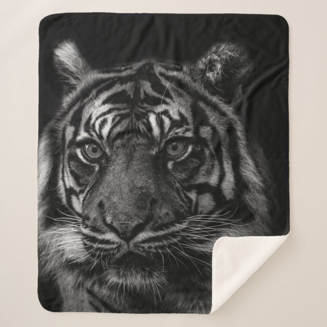 COUVERTURE SHERPA TIGER PORTRAIT IN BW (Devant)