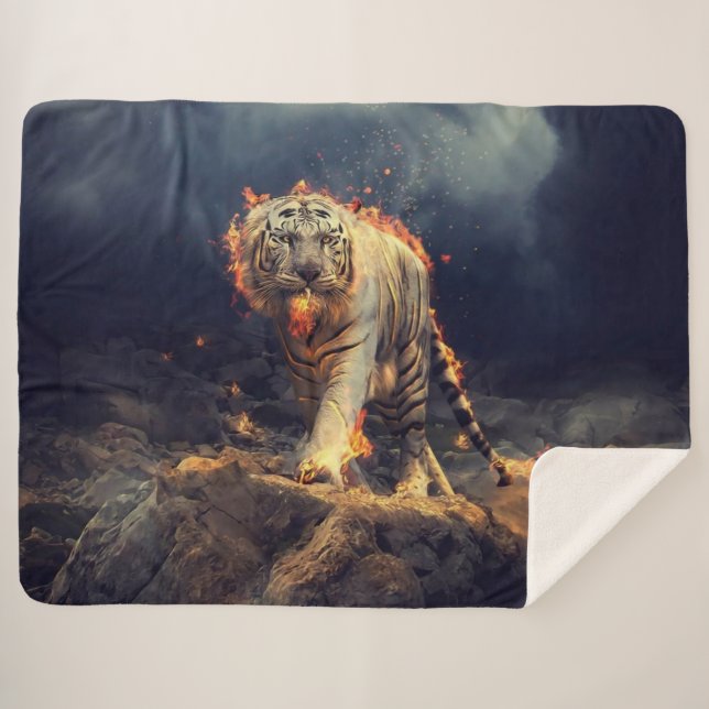 COUVERTURE SHERPA TIGER SUR LE FEU (Devant (Horizontal))