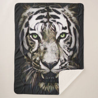 Couverture Sherpa Tigre blanc en verre tendu