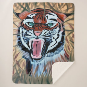 Couverture Sherpa Tigre des yeux Extraordinaires sur les buissons