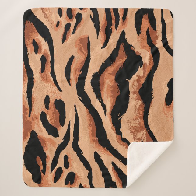 Couverture Sherpa tigre transparent, léopard motif (Devant)
