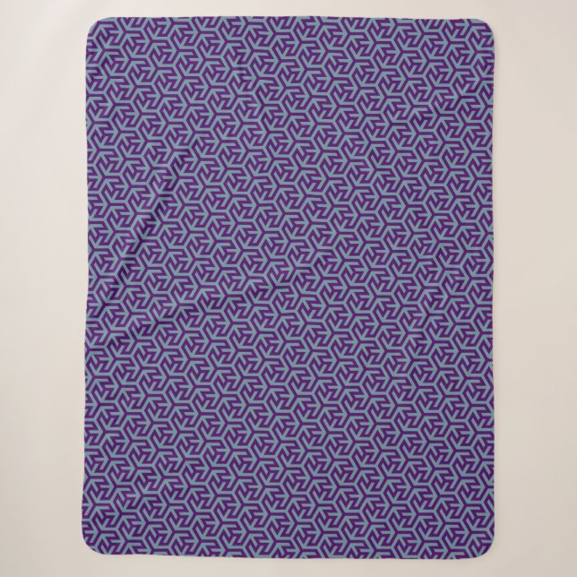 Couverture Sherpa Tissage Hexagonal Royal (Devant)