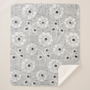 Couverture Sherpa Tissu blanc texture dentelle fine avec élégance 