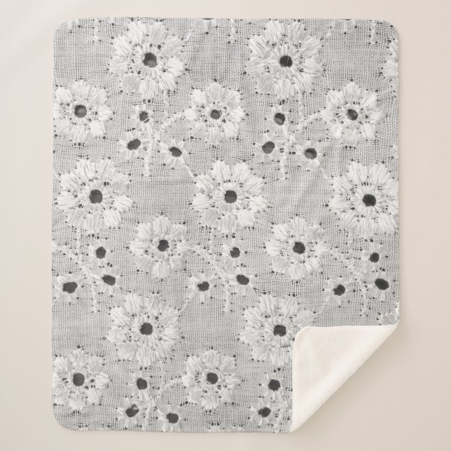 Couverture Sherpa Tissu blanc texture dentelle fine avec élégance do (Devant)
