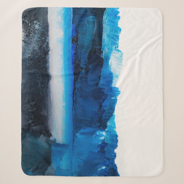 Couverture Sherpa Toile Abstraite : Texture Art Moderne. (Devant)